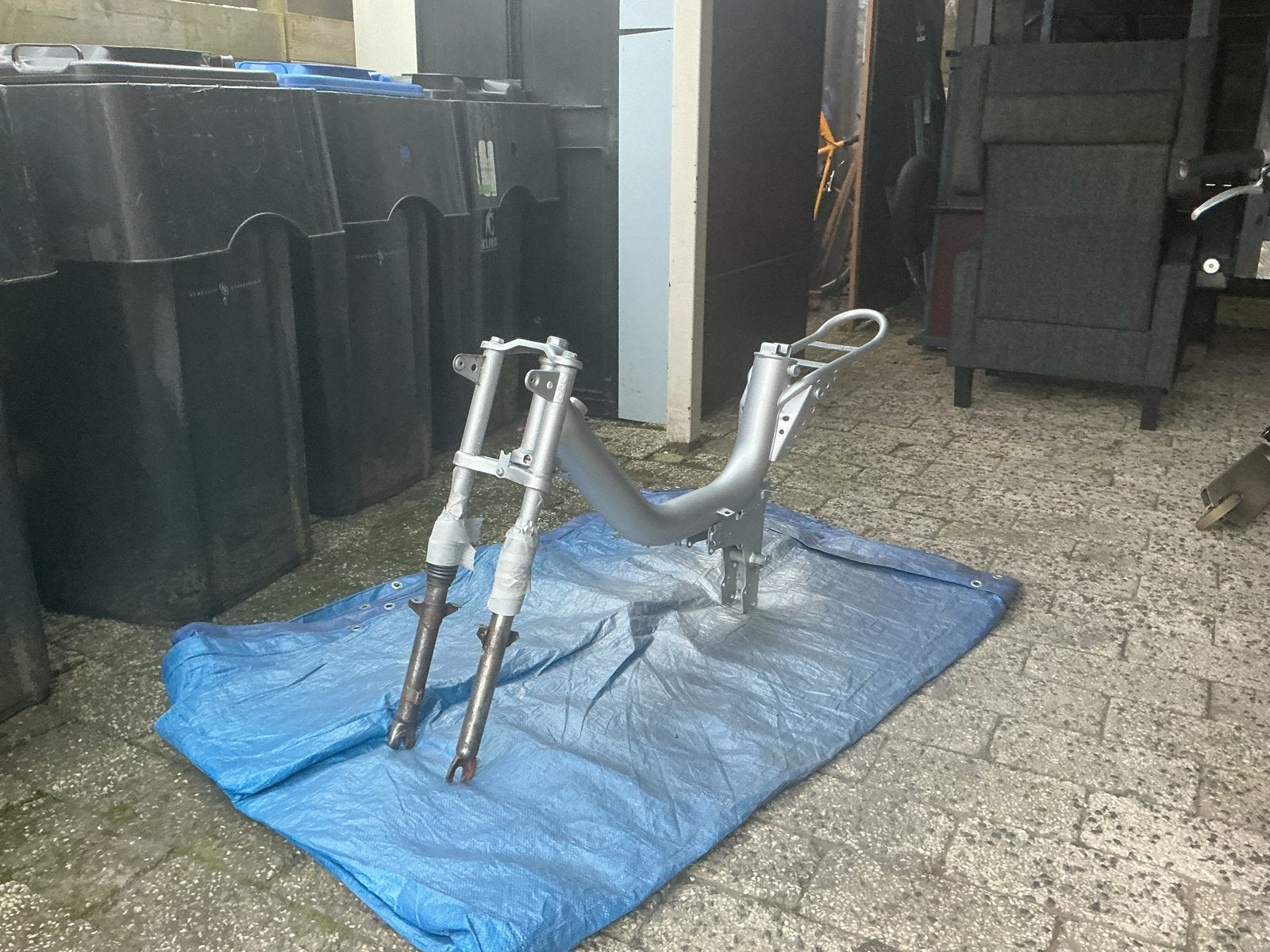 Tomos Flexer frame met blauw kenteken en onderdelen, Fietsen en Brommers, Ophalen of Verzenden, Gebruikt, Maximaal 25 km/u, Flexer