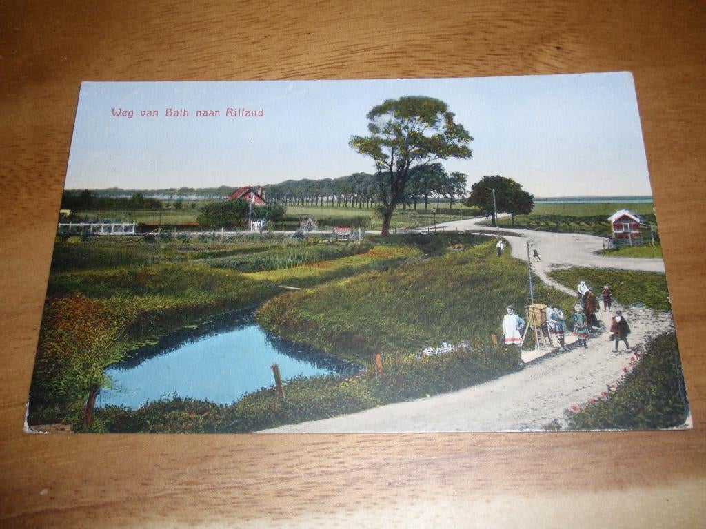 Weg van Bath naar Rilland Zeeland, Verzenden, 1920 tot 1940, Gelopen, Zeeland