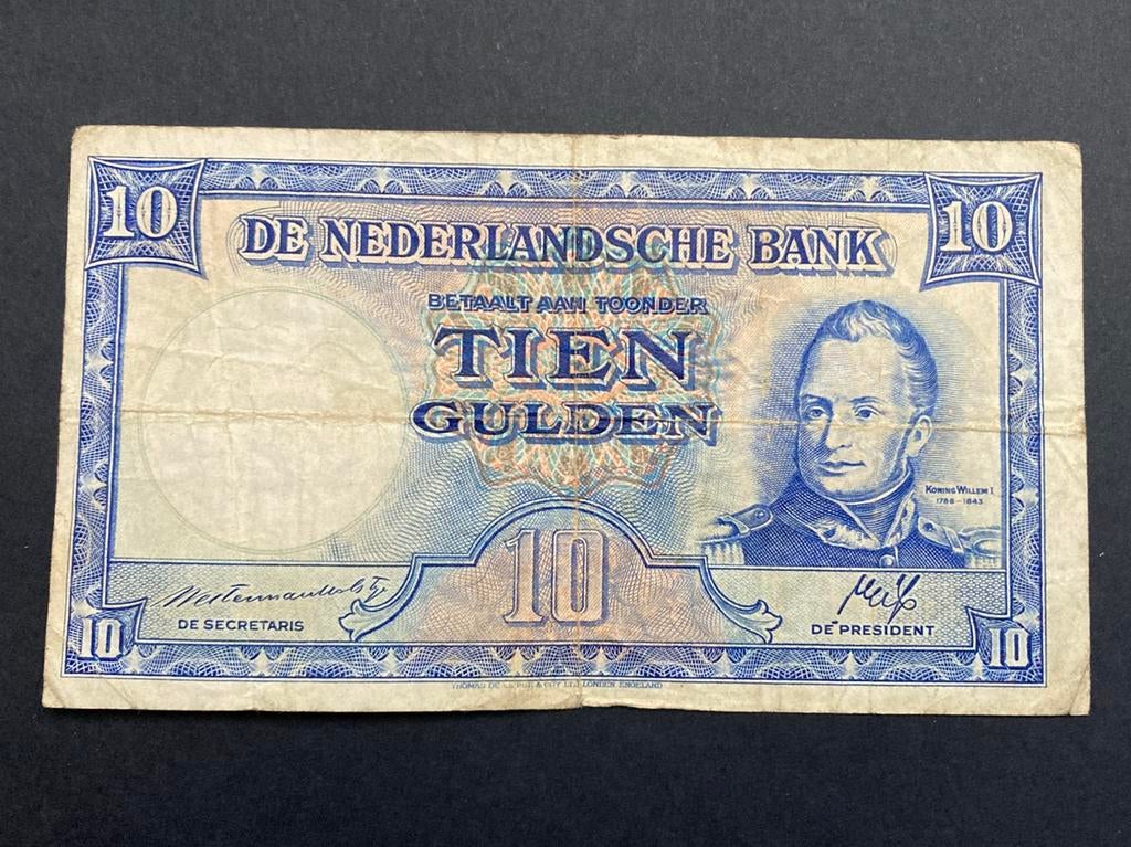 10 gulden 1945 Staatsmijnen Foutief geboortejaar, Postzegels en Munten, Ophalen of Verzenden, 10 gulden, Los biljet