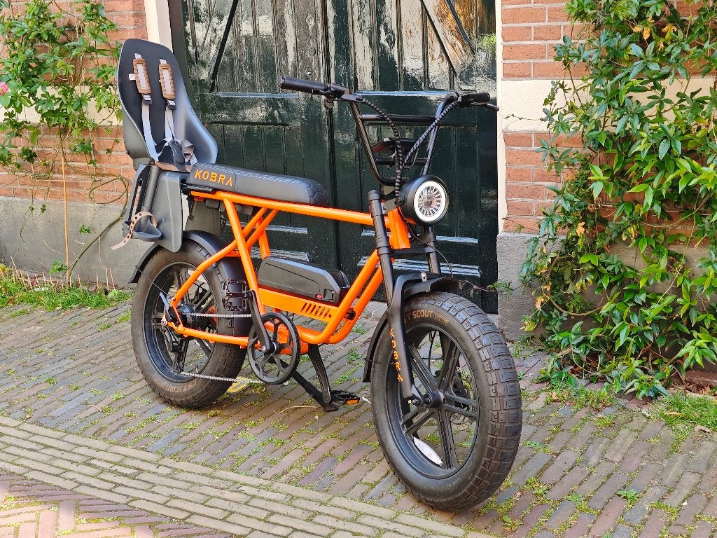 Kobra fatbike oranje v1.2 met kinderzitje, Ophalen of Verzenden, Zo goed als nieuw, 50 km per accu of meer, Overige merken