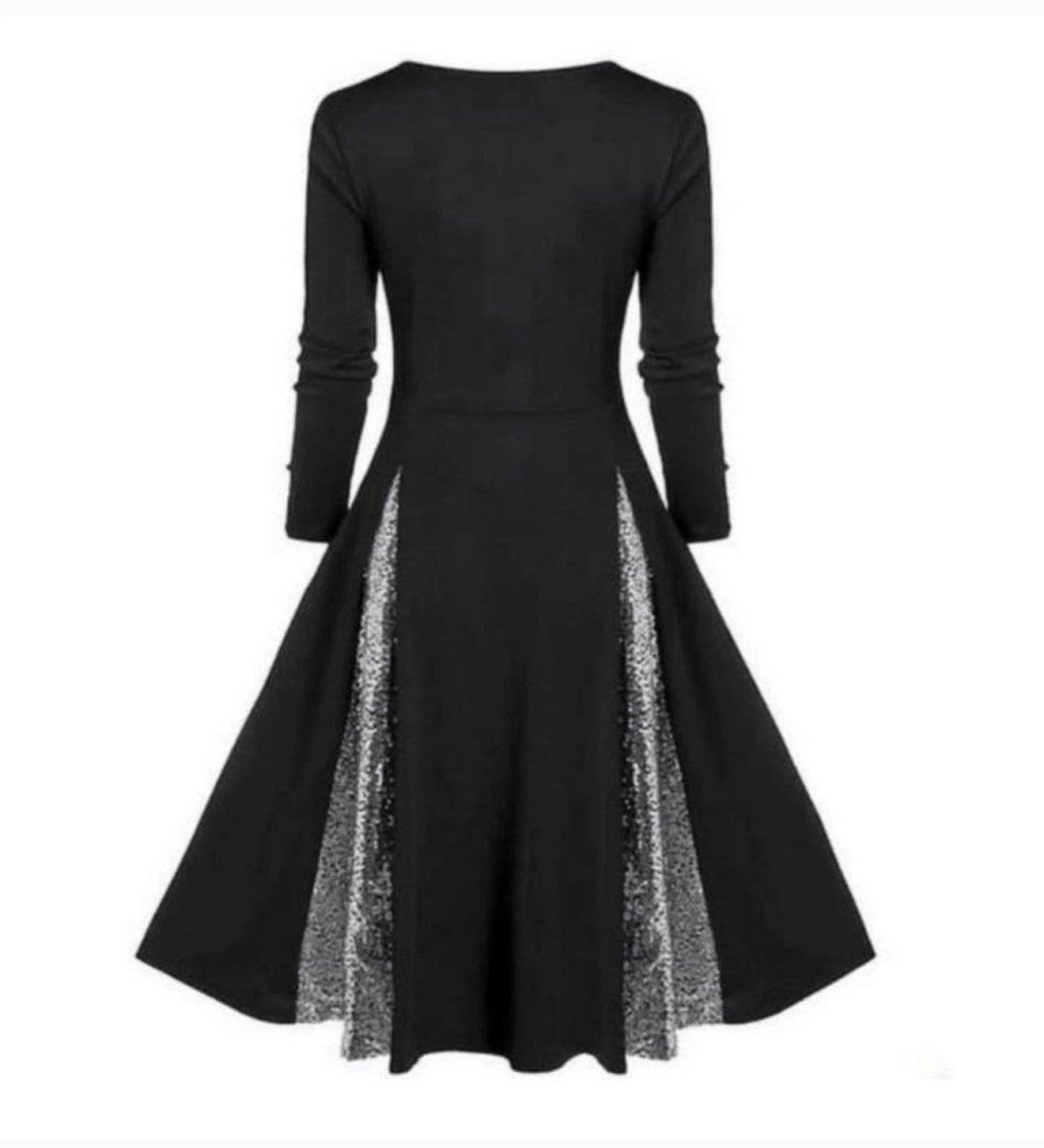 Retro vintage Jaren '50 Punk Gothic Flare Jurk XL goth dress, P, Zwart, P, Nieuw