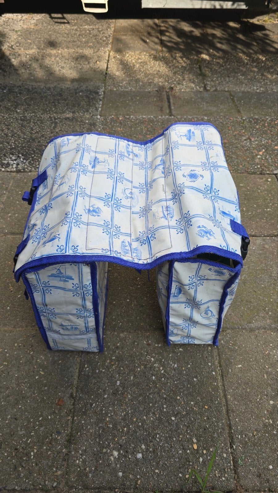 Fietstassen met Delfts Blauw motief, Ophalen of Verzenden, Gebruikt