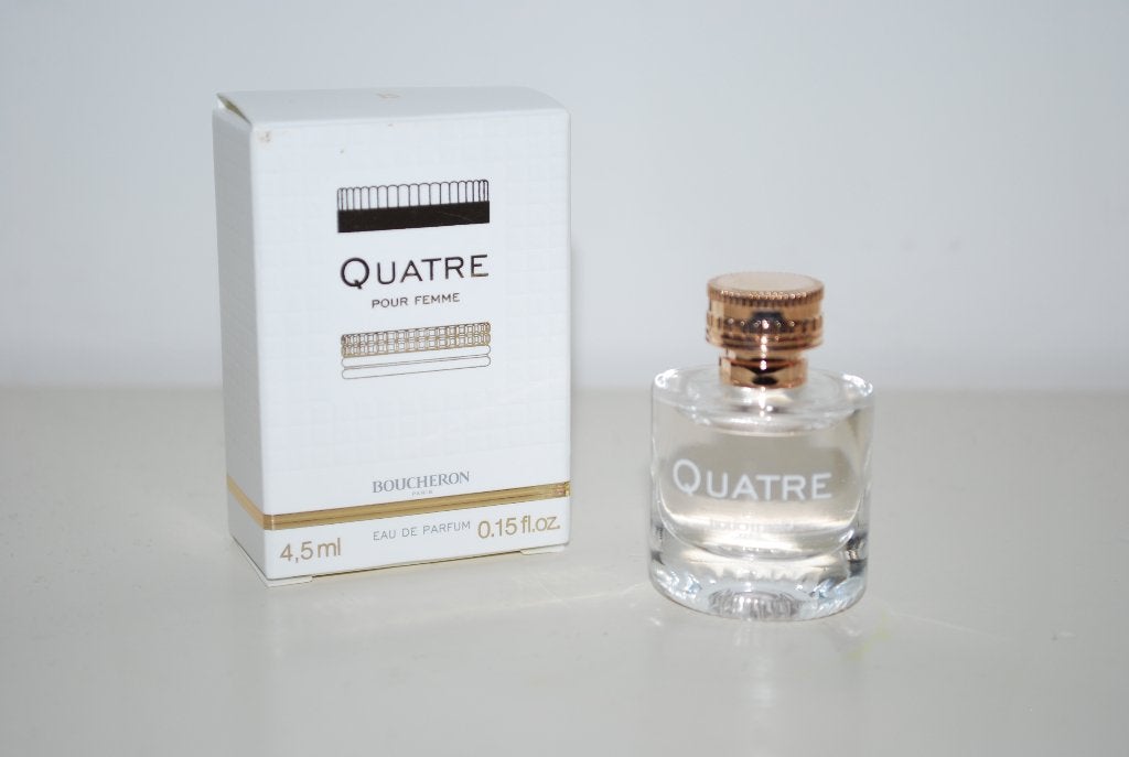 Miniatuur Boucheron Quatre, Ophalen of Verzenden, Zo goed als nieuw, Miniatuur, Gevuld
