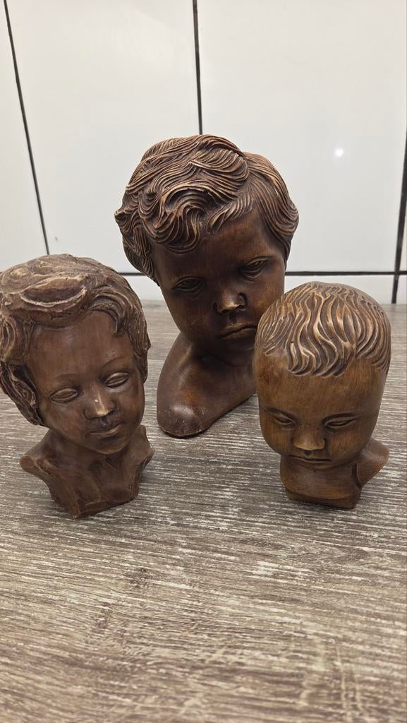 Kinderhoofdbustes, Antiek en Kunst, Kunst | Beelden en Houtsnijwerken, Ophalen of Verzenden