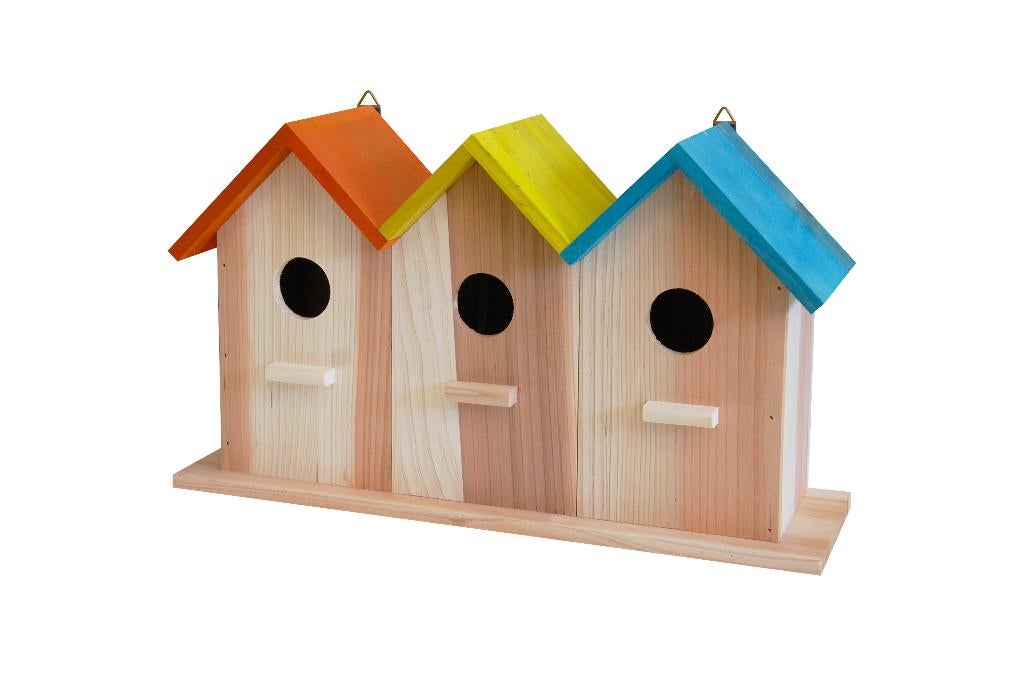 Combinatie 3 Nestkasten/Voederhuis met Kleurdaken, Ophalen of Verzenden, Nieuw, Kippenhok of Kippenren