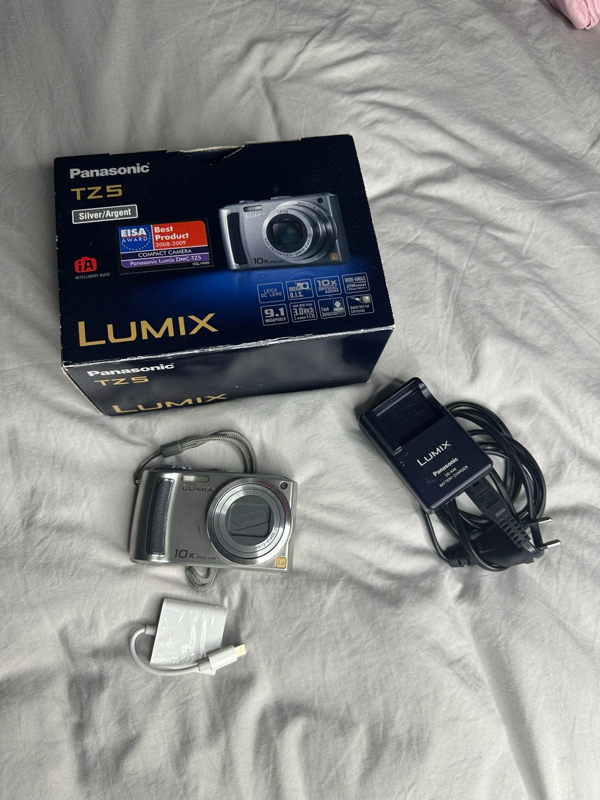 Panasonic Lumix DMC-TZ5 Compactcamera met 128GB SD-kaart, Gebruikt, Panasonic, Beeldstabilisatie, Ophalen of Verzenden