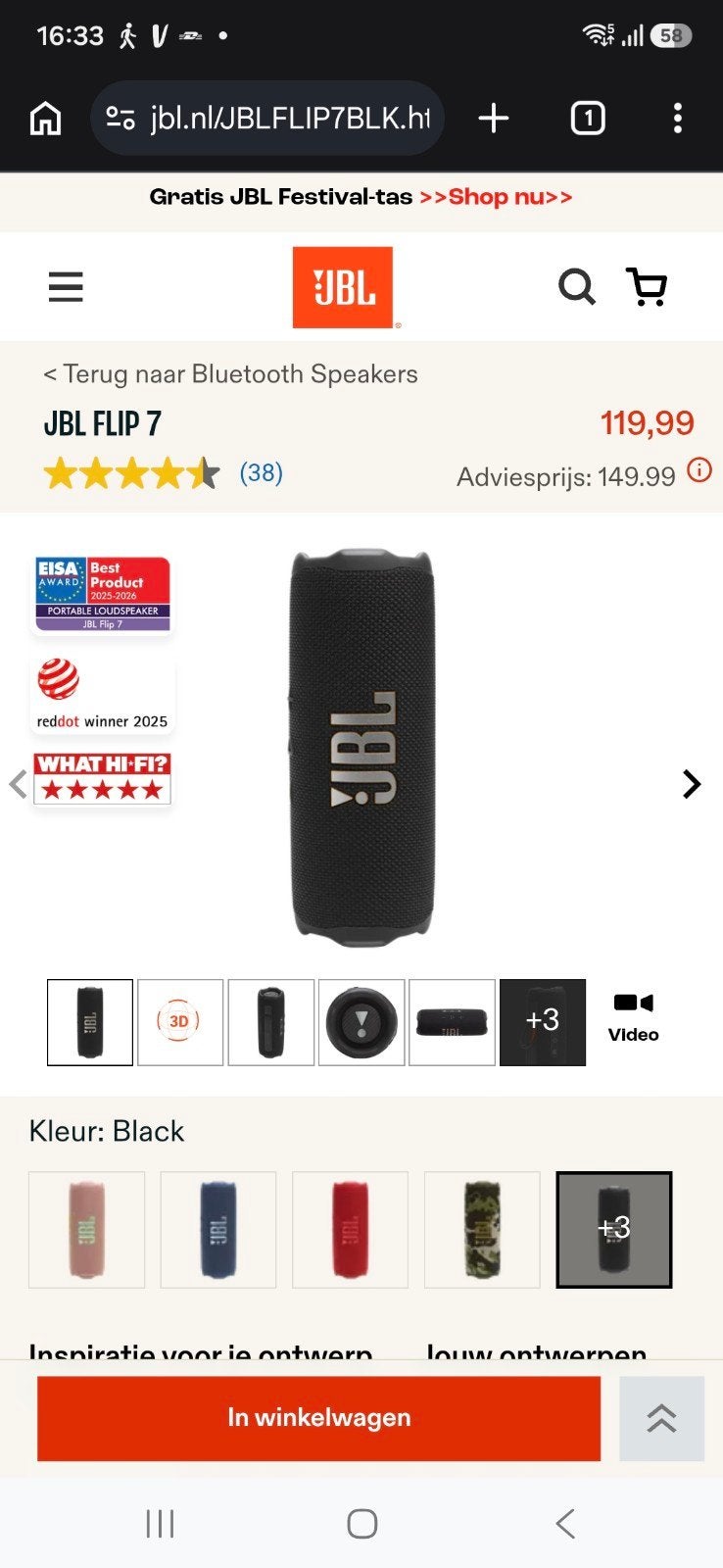 Foto 8 van JBL Flip 7 Bluetooth speaker – nieuw in doos
