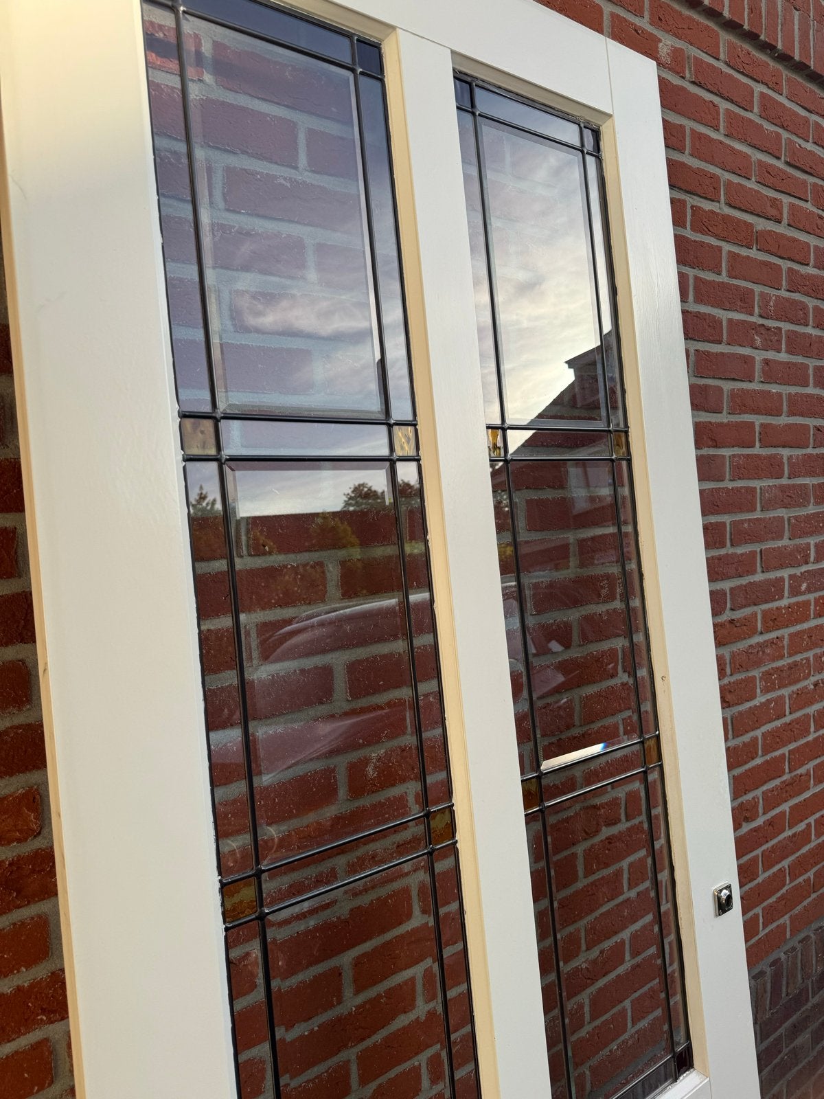 Glas in lood witte binnendeur 93x231, Ophalen, Gebruikt, 80 tot 100 cm, 215 cm of meer