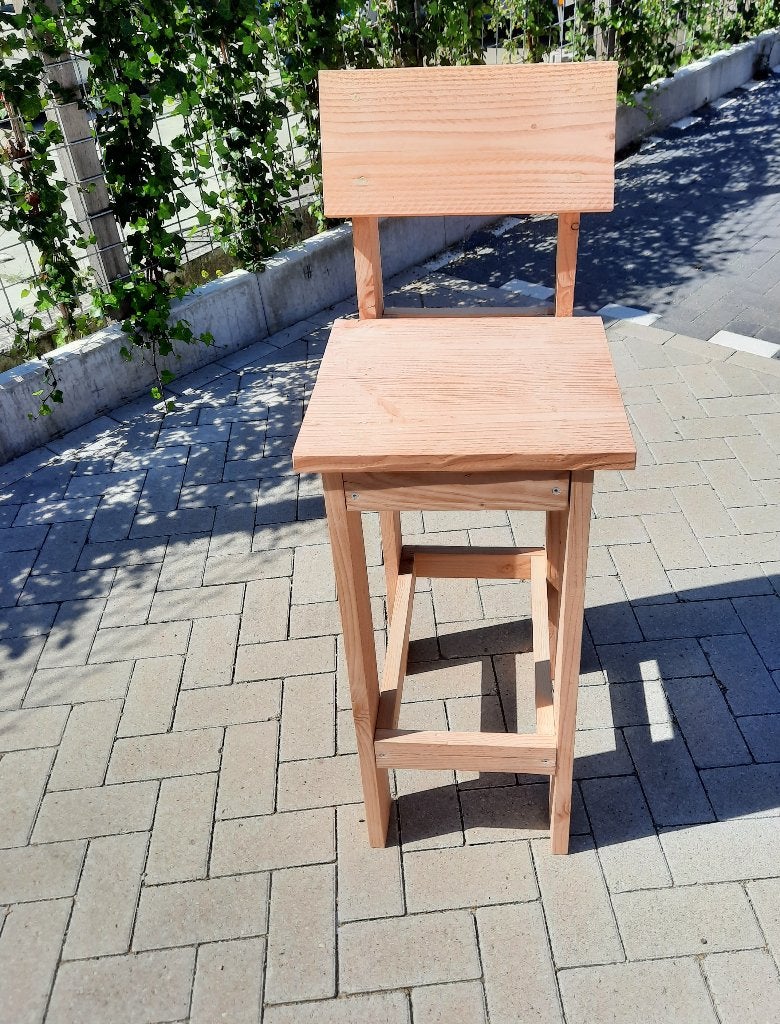 Kruk van douglas hout - Barkruk - opruiming - €70, Met voetsteun, 60 tot 90 cm, Nieuw, Ophalen of Verzenden