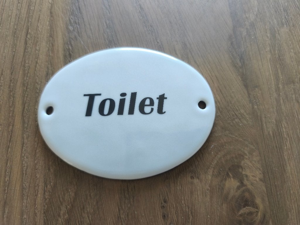 Keramiek bordje "Toilet", Nieuw, Ophalen of Verzenden, Klassiek, Wit