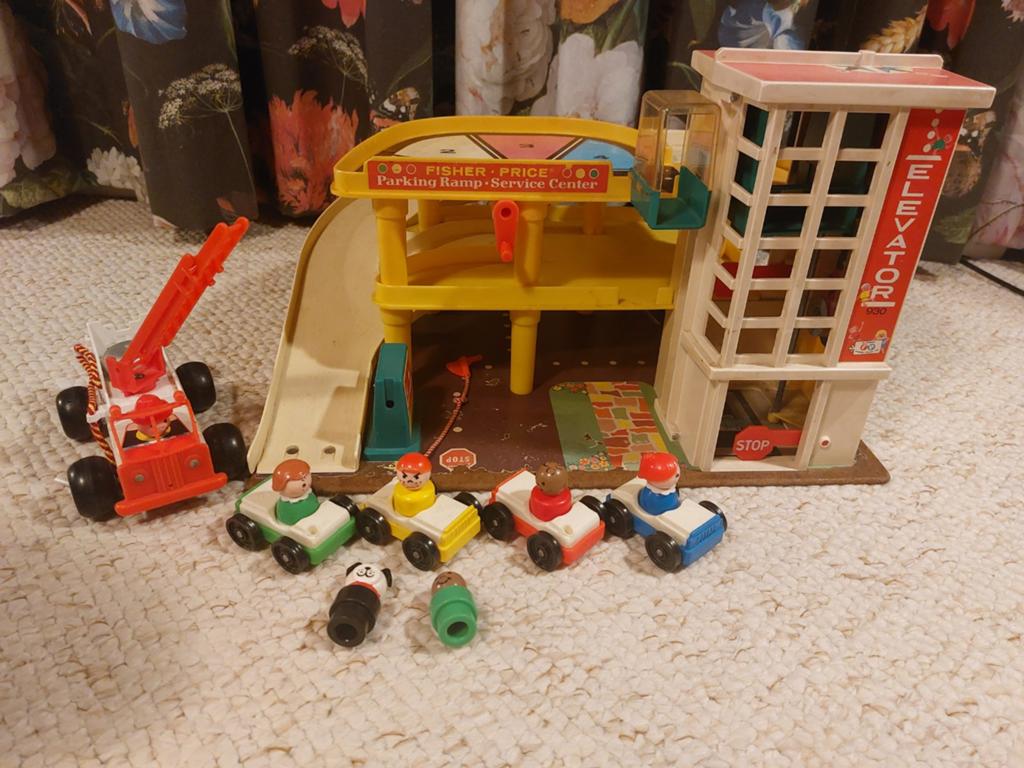 Fisher price autogarage 930 vintage, Ophalen of Verzenden, Gebruikt, Speelset