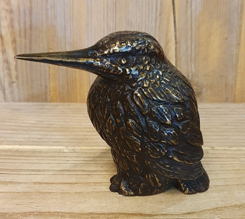 IJSVOGEL / bronzen tuinbeeld, Dierenbeeld, Nieuw, Info@huisentuindecoratiemarie.nl, Huis en tuin decoratie marie