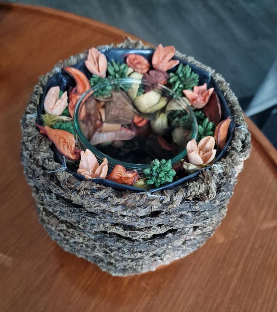 Decoratieve Kandelaar met Potpourri, Ophalen, Zo goed als nieuw, Overige materialen, Bruin