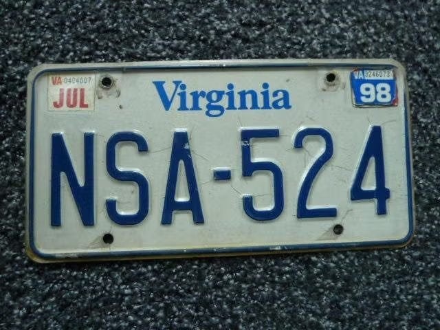 Kentekenplaat licenseplate Virginia 1998 USA, Verzenden, Gebruikt, Auto's