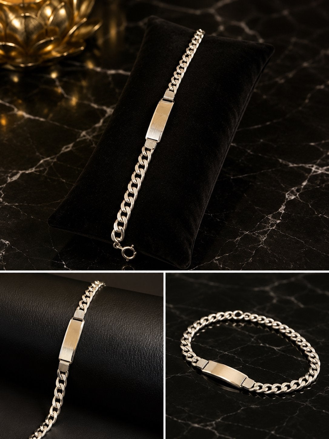 Heren armband met naamplaat - 925 zilver, Sieraden, Tassen en Uiterlijk, Armbanden, Ophalen of Verzenden, Nieuw, Zilver