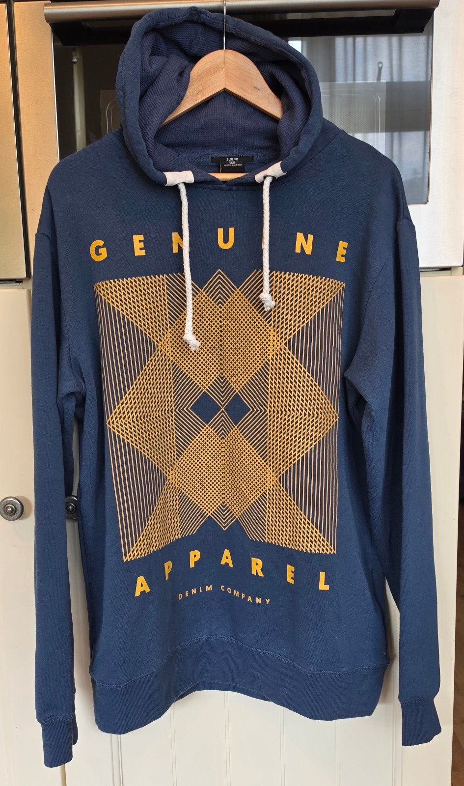FSBN Hoodie Dark Denim met Print - Maat XXL Slim Fit, Blauw, Overige maten, Ophalen of Verzenden, Zo goed als nieuw