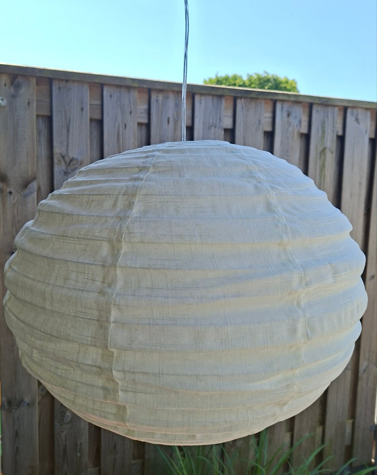 Hanglamp Bali creme linnen Ibiza lamp D50 scandinavisch, Nieuw, Textiel, Bali Scandinavisch Japandi Ibiza, E27 (groot)