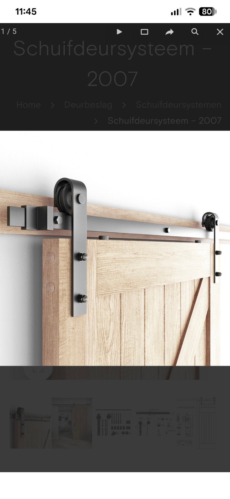 Schuifdeursysteem barndoor, Binnendeur, Nieuw, Schuifdeur, Metaal