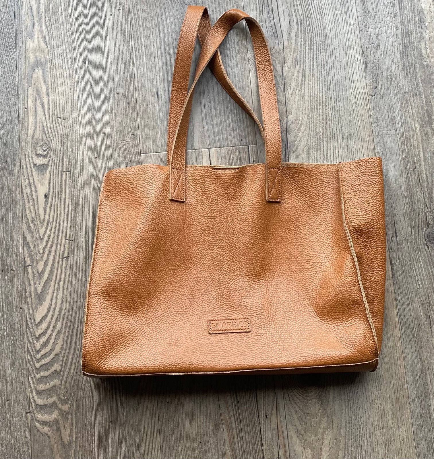 Leren Shabbies tas, Ophalen of Verzenden, Zo goed als nieuw, Bruin, Handtas