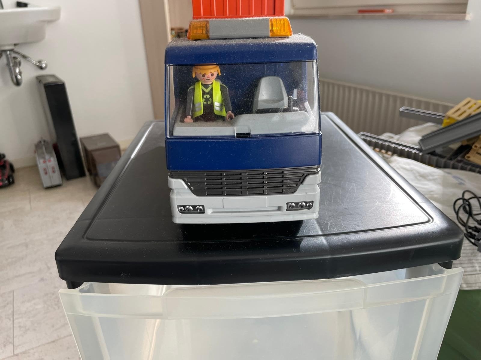 Playmobil Vrachtwagen met Containers en Figuur, Ophalen, Gebruikt
