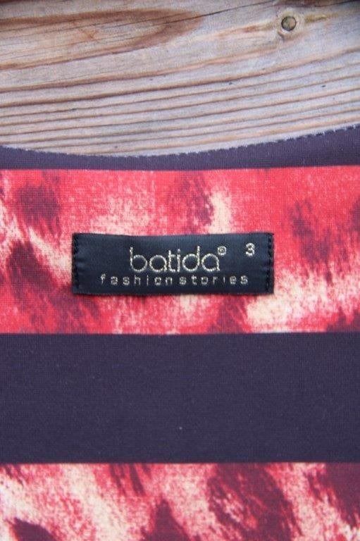 Jurk beige/ bruin/ rood Batida mt 3 (EU40) vaste prijs OPR, Maat 38/40 (M), Beige, Ophalen of Verzenden, Gedragen