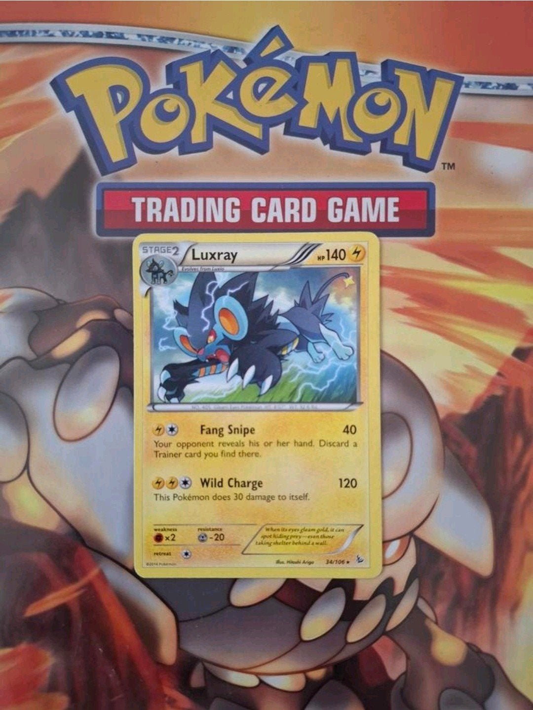 Luxray 34/106 XY Flashfire pokemon kaart rare, Ophalen of Verzenden, Gebruikt, Losse kaart
