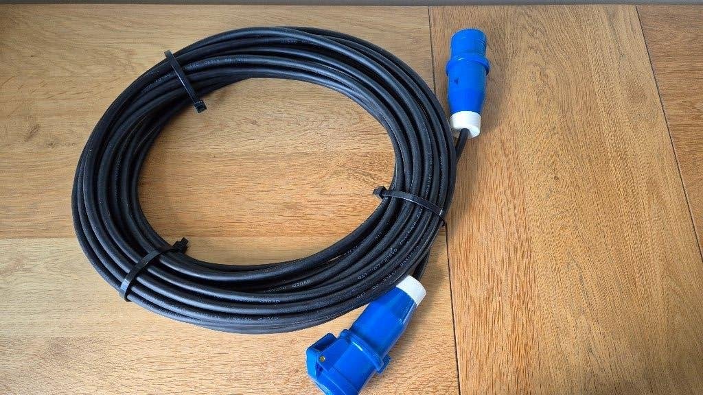 Camping CEE stroomkabel, CEE verlengkabel 20meter 1.5mm2, Ophalen of Verzenden, Nieuw
