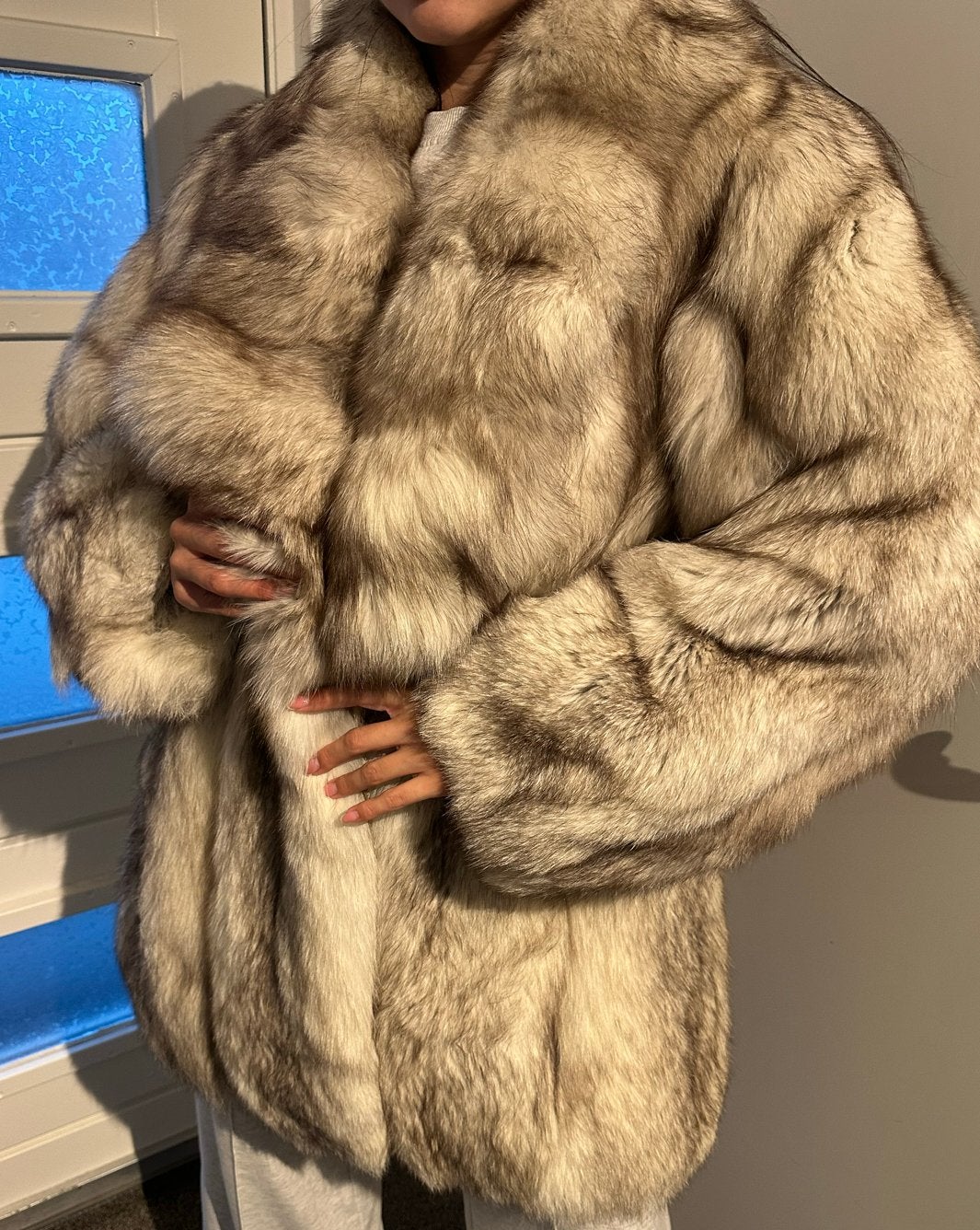 Luxe Bontjas - Warme en Stijlvolle Winterjas, Ophalen of Verzenden, Zo goed als nieuw, Maat 38/40 (M), Beige