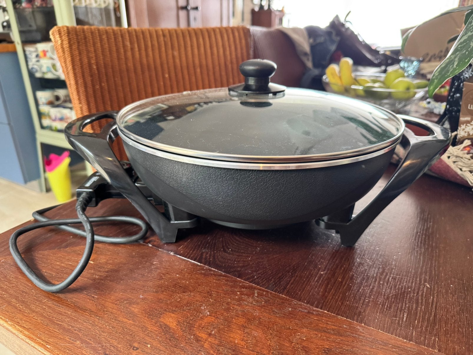 Elektrische pan/wok 33 cm, Ophalen, Gebruikt