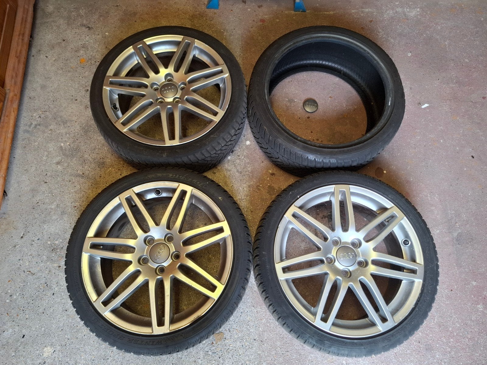 Originele Audi 18 inch RS4 velgen met Dunlop winterbanden, Auto-onderdelen, Ophalen, 18 inch, Gebruikt, Banden en Velgen