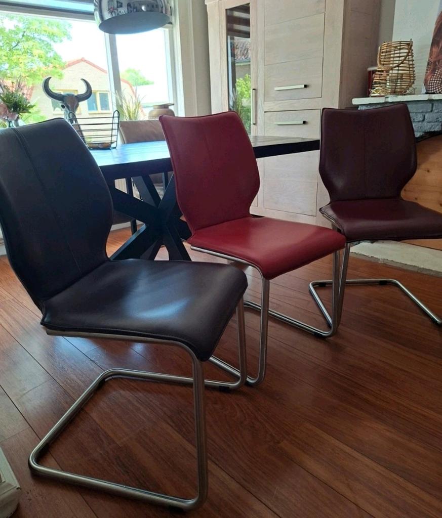 Bree's New World - design stoelen, Huis en Inrichting, Ophalen, Zo goed als nieuw, Leer