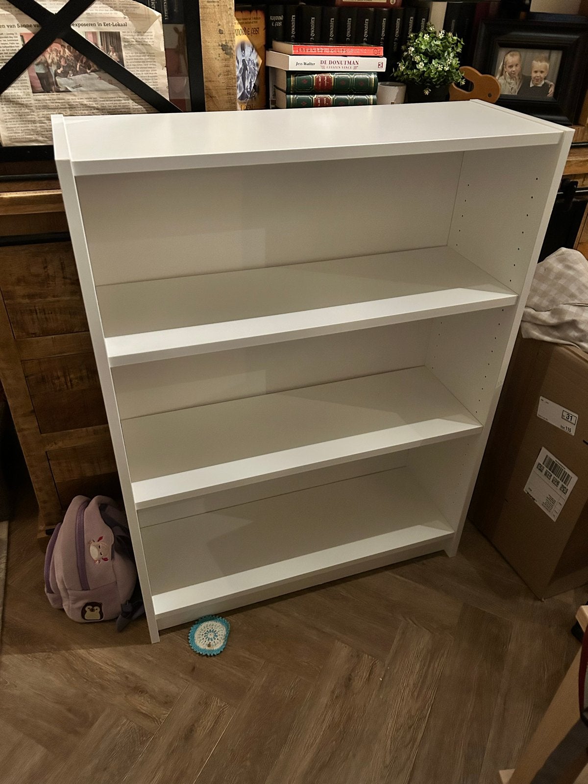 IKEA Billy Witte Boekenkast met Verstelbare Planken, Ophalen, Met plank(en), Gebruikt, 50 tot 100 cm