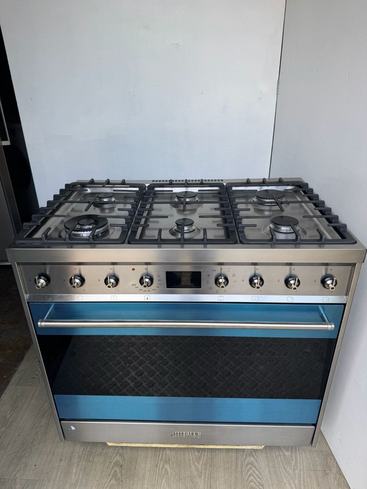 Smeg gasfornuis +afzuigkap 1,5 jaar oud., Ophalen, 60 cm of meer, Grill, Zo goed als nieuw