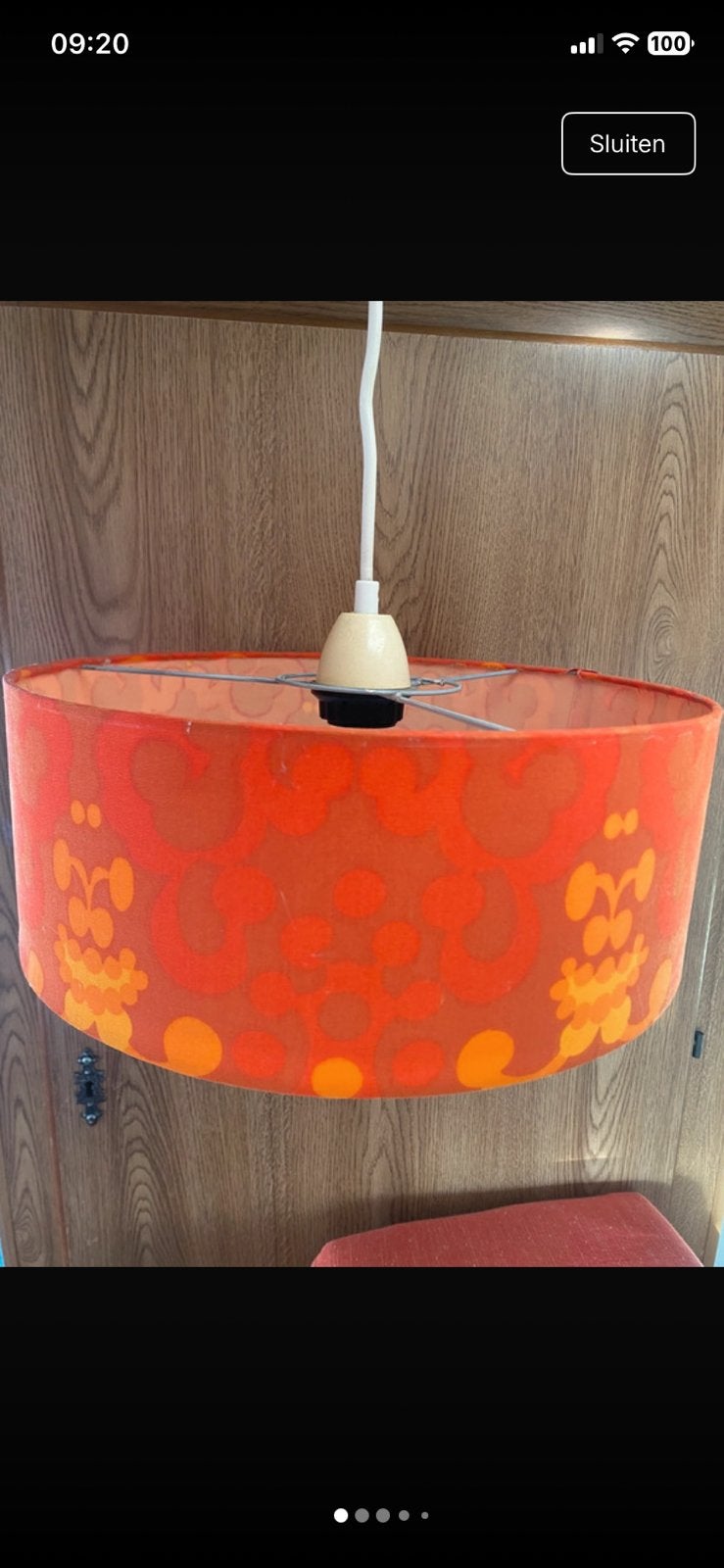 Vintage lamp, Ophalen of Verzenden, Zo goed als nieuw, Rond