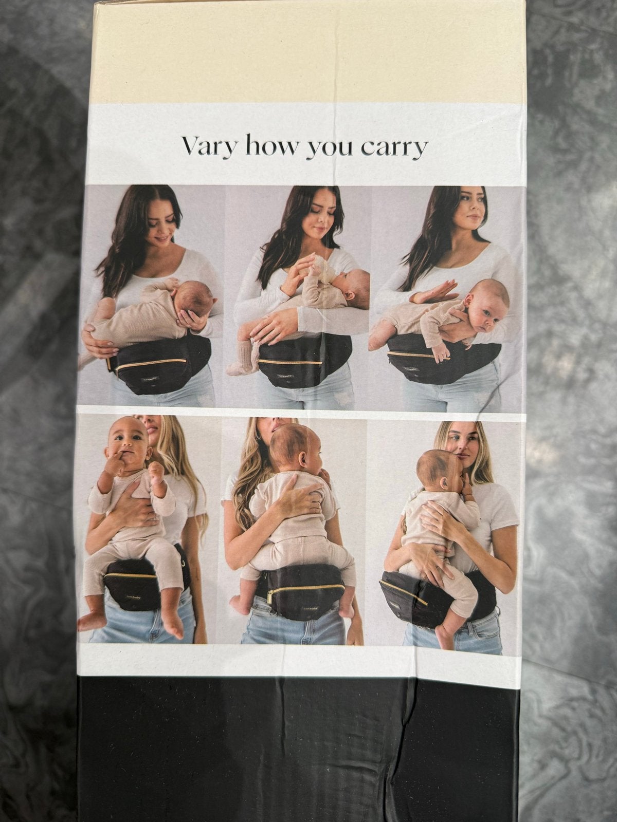 Tushbaby Strapless Baby Hipseat - Zwart & Goud, Overige merken, Overige typen, Nieuw, Ophalen of Verzenden
