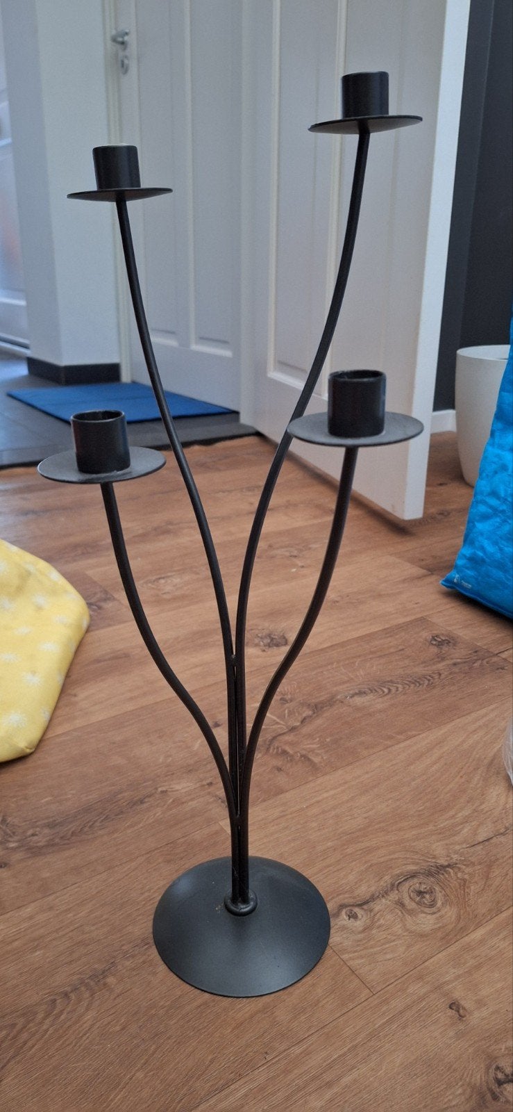 Mooie 4 arms kandelaar, Huis en Inrichting, Ophalen, Zwart, 50 cm, Metaal