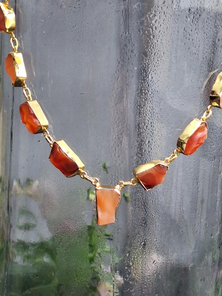 Prachtige Carneool Ketting, Nieuw, Oranje, Ophalen of Verzenden, Met edelsteen