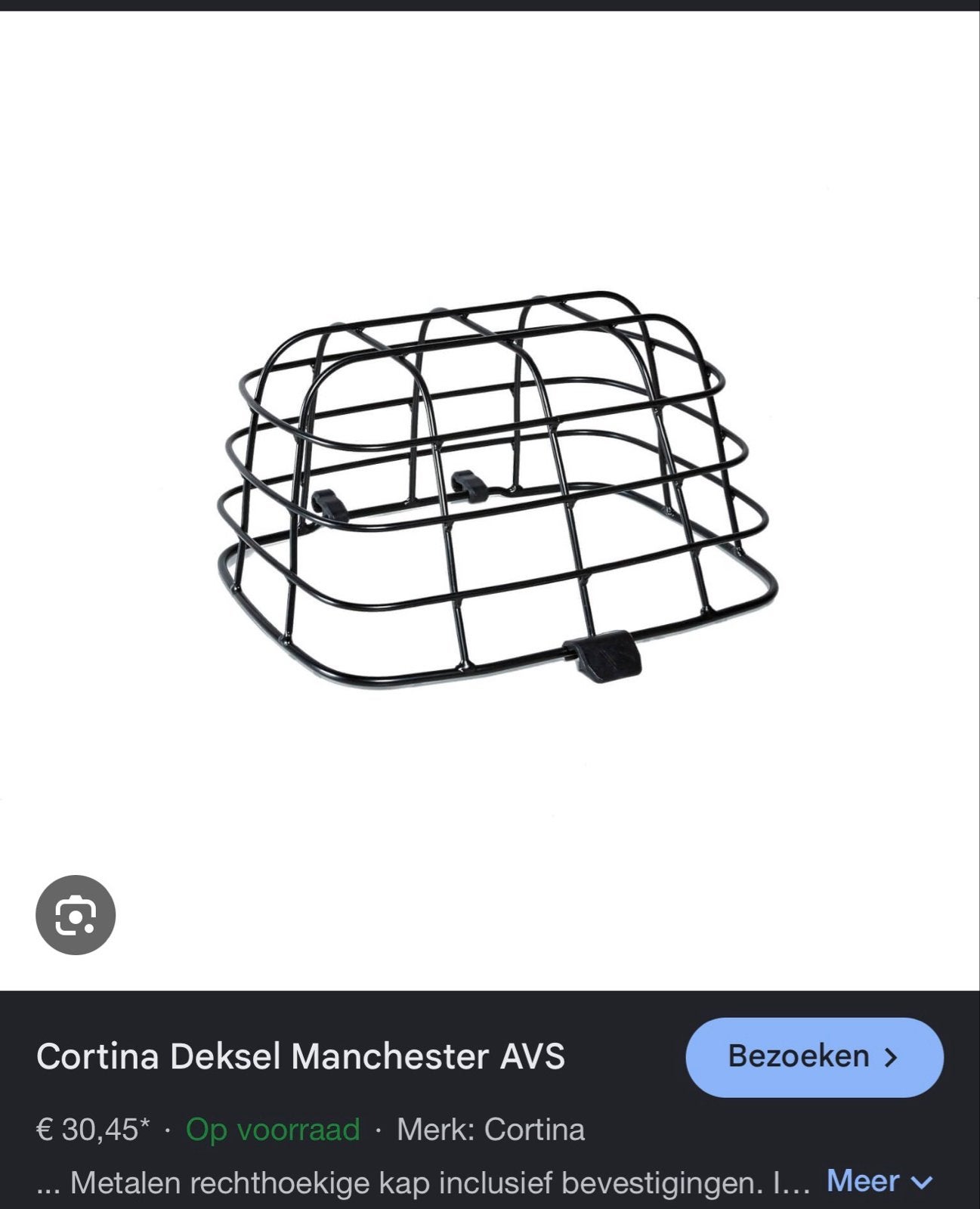 Cortina Deksel Manchester AVS - Fietsmand Bescherming, Ophalen, Nieuw