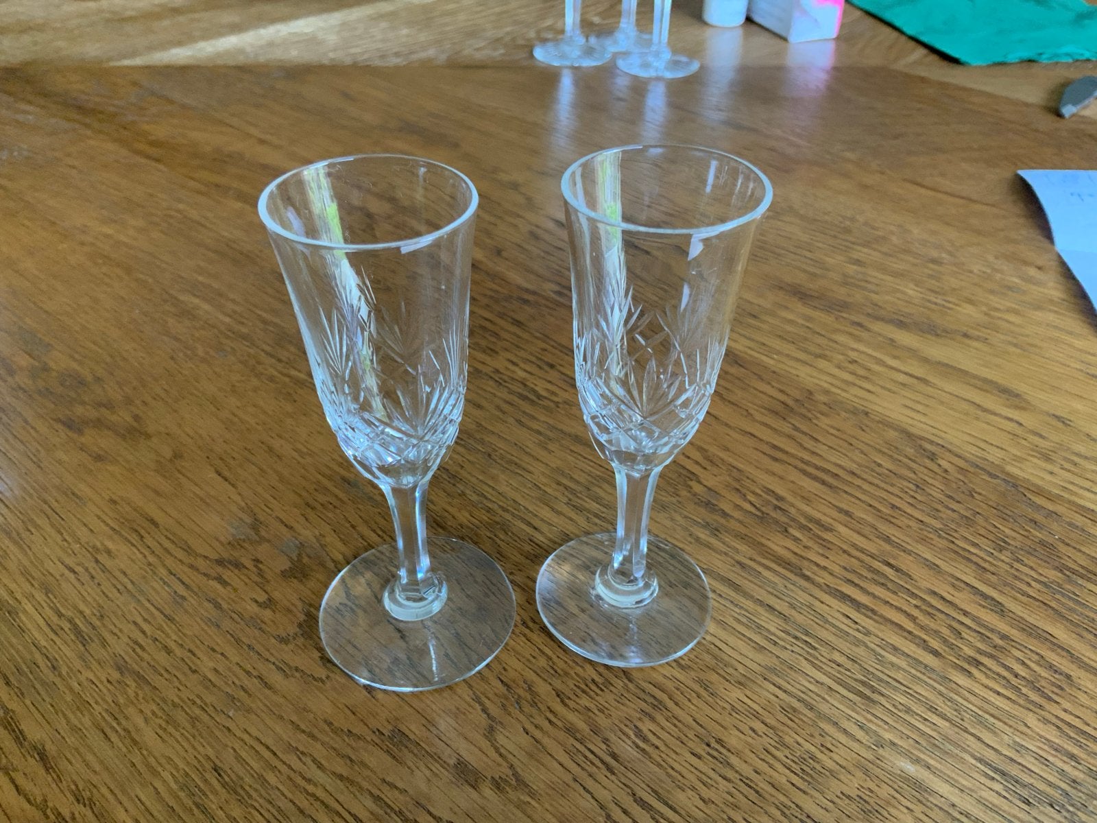 2 Antieke Kristallen Glaasjes - Begin 20e Eeuw, Ophalen of Verzenden