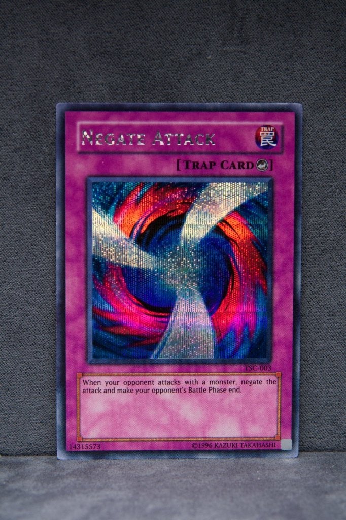 Yu-Gi-Oh! Negate Attack TSC-003 Secret Rare NM, Ophalen of Verzenden, Zo goed als nieuw, Losse kaart, Foil