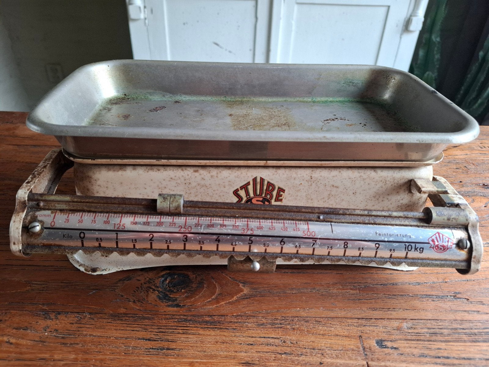 Antieke Stube keukenweegschaal - Vintage weegschaal, Ophalen of Verzenden