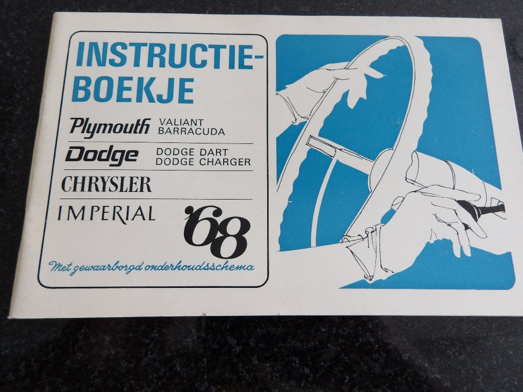 Orig. instructieboekje Plymouth Dodge Chrysler Imperial 1968, Verzenden