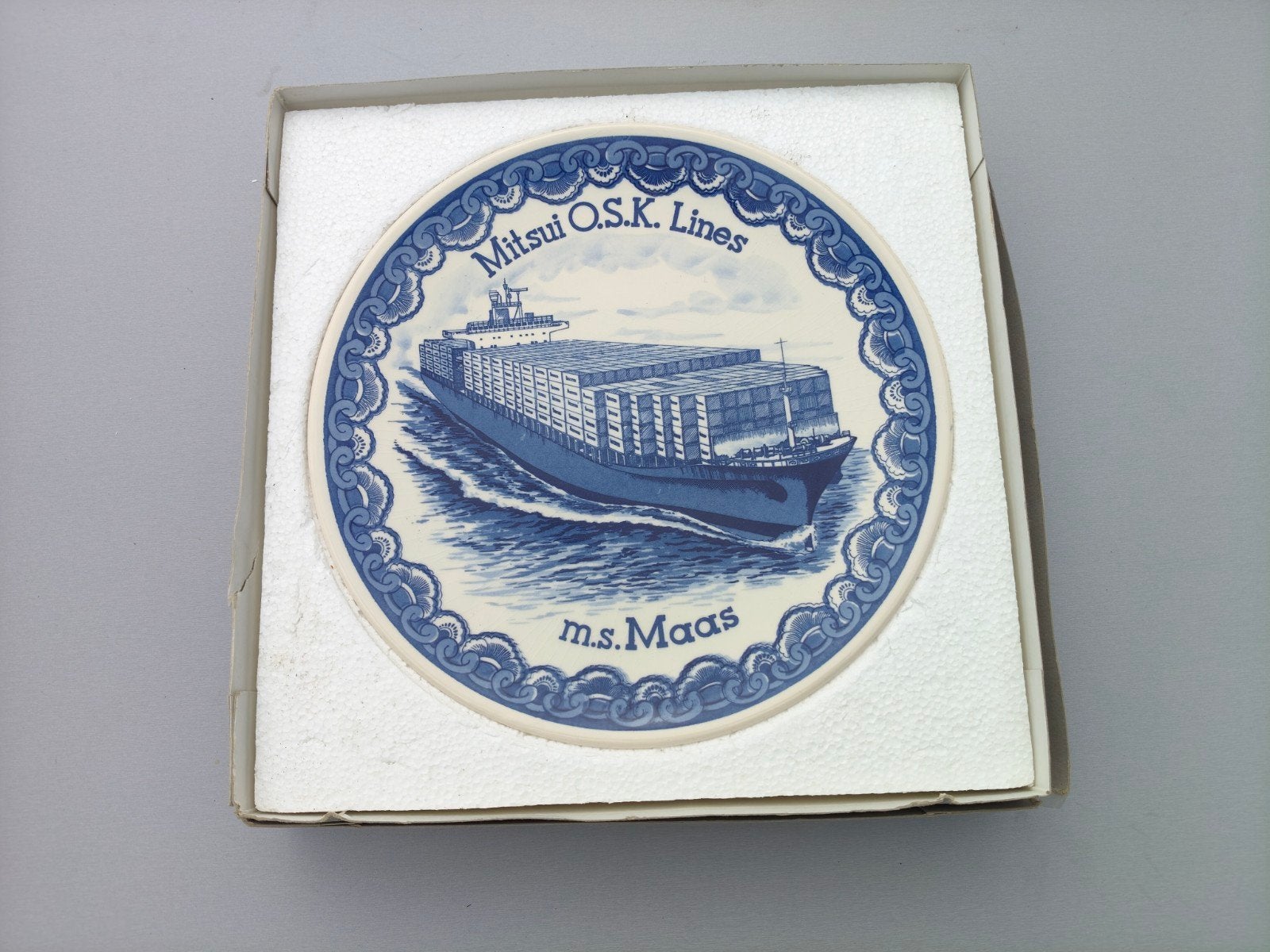 N.K.I. original Delft blue, wandbord Mitsui O.S.K. Lines MOL, Ophalen of Verzenden