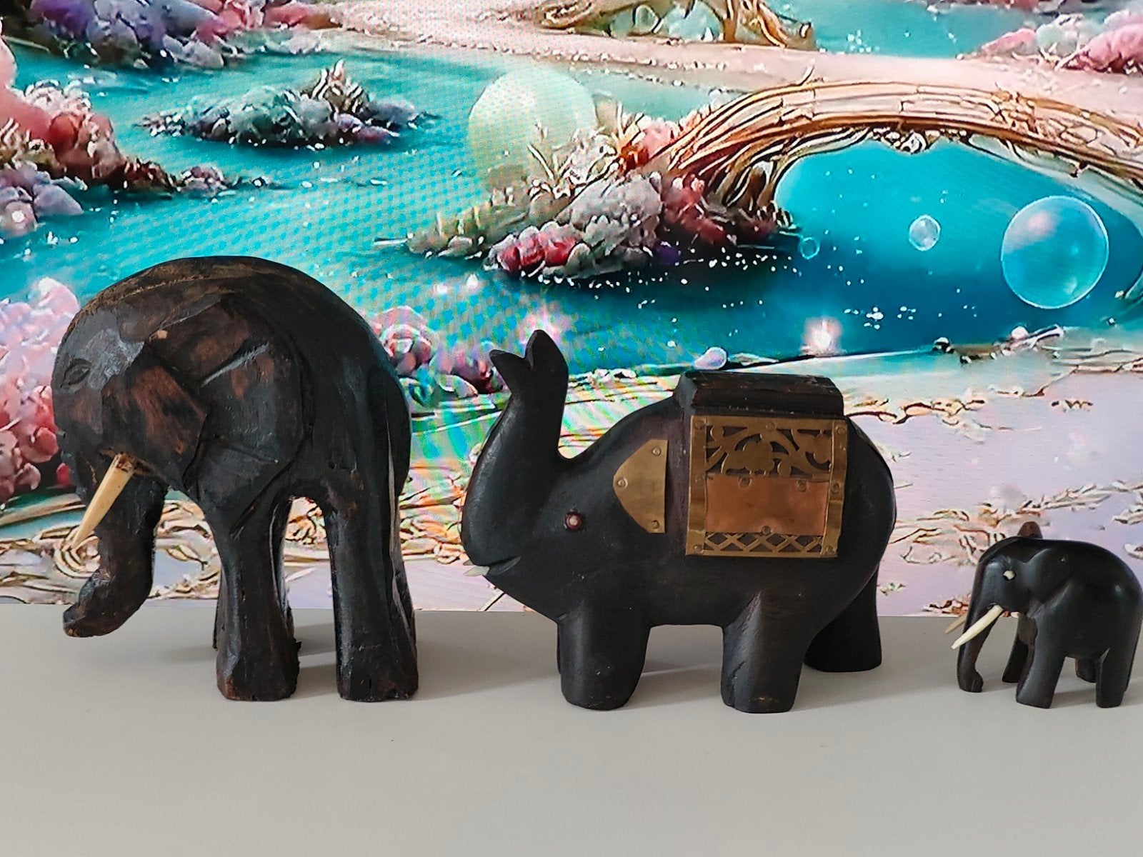 Mooie houten  Olifantbeeldjes, Antiek en Kunst, Kunst | Beelden en Houtsnijwerken, Ophalen of Verzenden