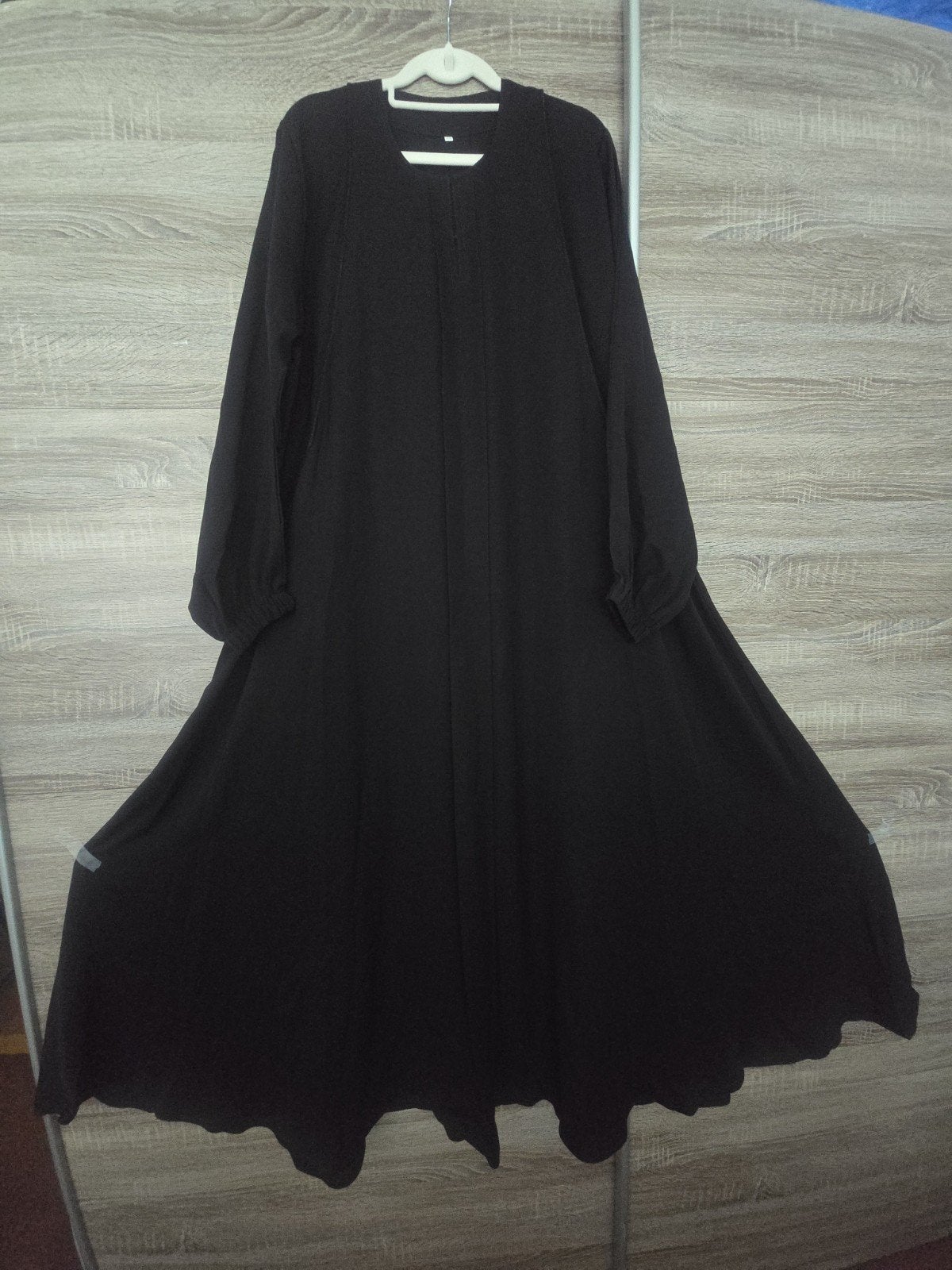 Zwarte Abaya met lange mouwen met sjaal, Zwart, Maat 46/48 (XL) of groter, Nieuw, Ophalen of Verzenden