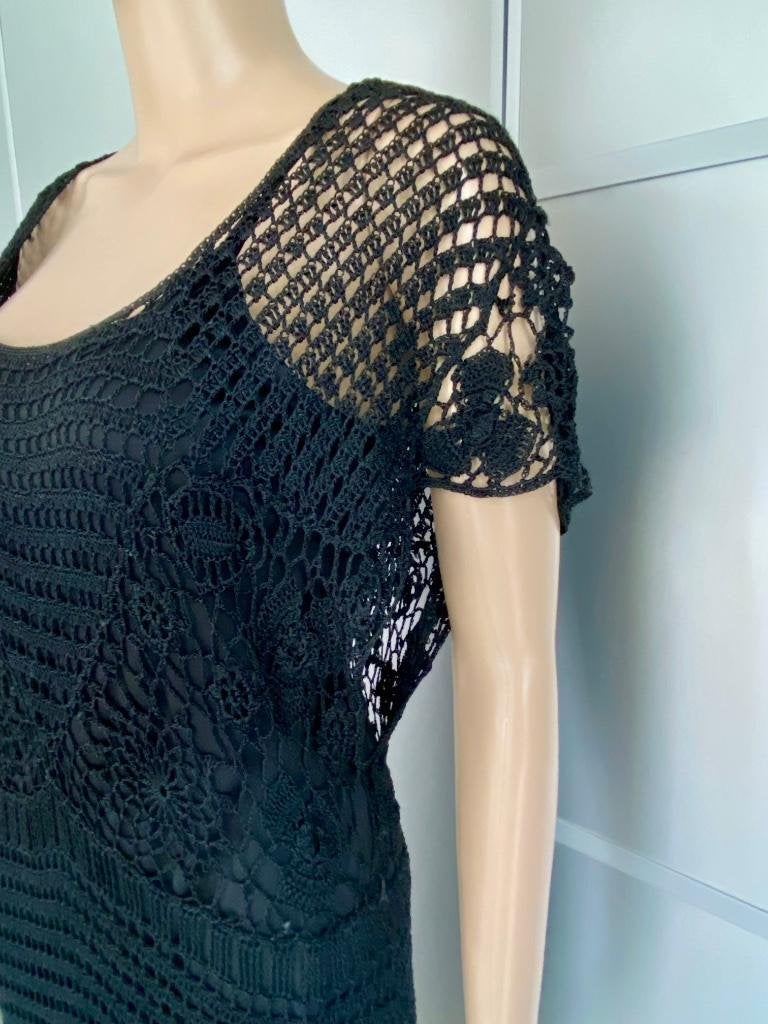 i426 Nicowa maat 40=M gehaakt jurk jurkje zwart, Kleding | Dames, Maat 38/40 (M), Zwart, Nicowa, Ophalen of Verzenden