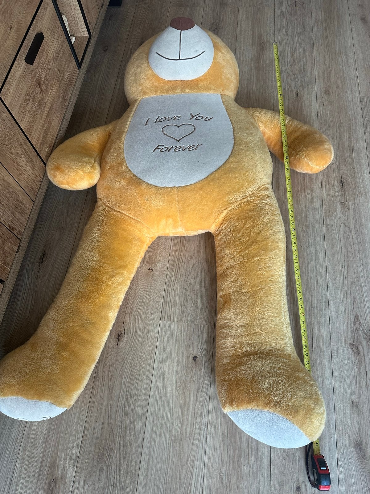 Grote knuffelbeer "I Love You Forever" - 180 cm, Kinderen en Baby's, Speelgoed | Knuffels en Pluche, Ophalen, Oranje, Overige merken