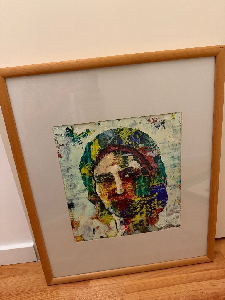 SNEL WEG Orig.  Schilderij v.Erdal Ünal Expressief portret, Antiek en Kunst, Ophalen, Portret of Personen, Expressionistisch, Gesigneerd