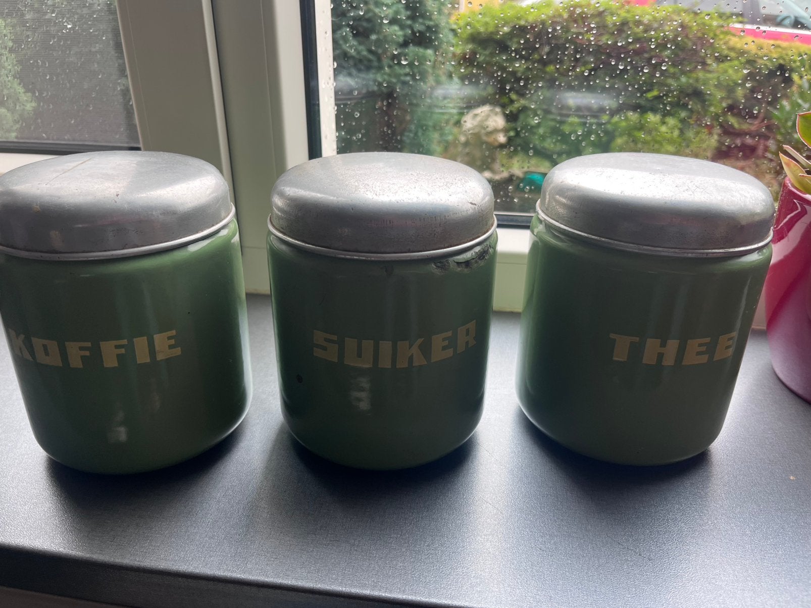 Blikken koffie thee suiker, Antiek en Kunst, Ophalen of Verzenden