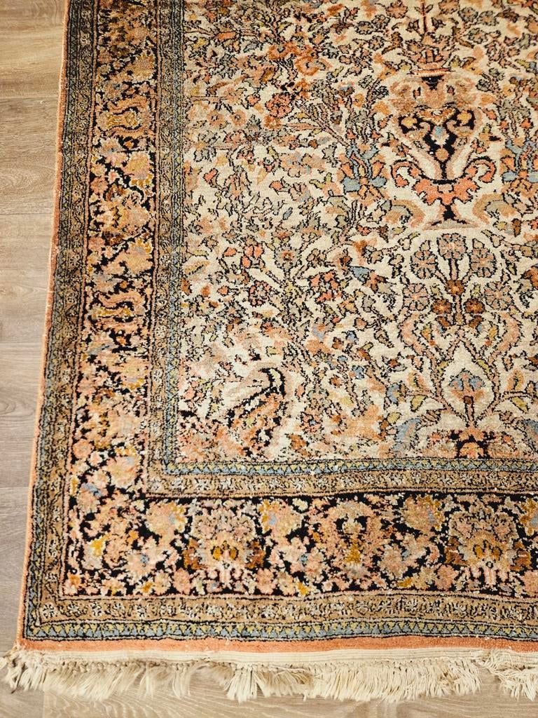 Perzisch Handgeknoopt Kashmir Tapijt. Prachtige kleuren!, 100 tot 150 cm, Crème, Perzisch, 200 cm of meer